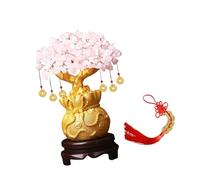 Homyl Lucky Tree Statue Arbre Feng Shui Décoration Bonsaï Pièce de Monnaie Ornement Résine Sculpture Suspendue Adapté pour Salon Chambre Bureau Cadeau entre, S Pink