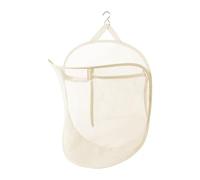 Homyl Panier à Linge Suspendu Sac à Linge Sale Corbeille de Rangement Pliable Filet Mesh Crochet Polyester Portable Transportable Adapté Au Rangement Chambr, Beige