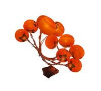 Homyl Persimmon Lumière Décoration Suspendue LED Motif Porte- Cuivre Aluminium PP Fonctionnant pour Une Ambiance Chaleureuse Adaptée à La Fête Maison, 1.5 M 10 LED