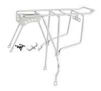 Homyl Porte-Bagages Vélo Porte-Luggage Porte-siège Arrière Porte-Cargo Détachable en Acier Carbone avec Fixation Rapide et Feu Arrière Adapté Au Cyclisme Li, Argent