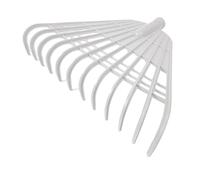 Homyl Râteau à Feuilles Tête de Râteau Pelouse En Pp Équipée de 12 Dents pour Ramasser Feuilles Herbe Débris Convenant Au Nettoyage de Jardin Terrasse Espac, Blanc