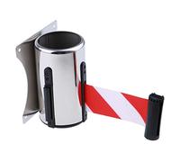 Homyl Ruban Retractable Belt d'Attente Queue Barriere Controle Foule 2/3/4/5m - Ruban Rétractable Rouge Blanc, 5m