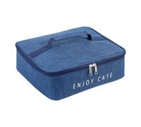 Homyl Sac Isotherme à Double Fermeture éclair, Type Boîte à Bento, Sac à Main Multifonctionnel et Réutilisable En Tissu Oxford, Idéal pour Le, Bleu Foncé