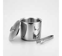 Homyl Seau à Glace avec Couvercle, bac à glaçons et Accessoires pour Cocktails et réceptions, pour la Maison, Seau à Glace Double Couche avec Couvercle (avec Pince à Glace)
