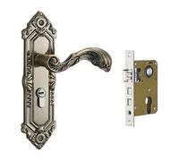 Homyl Serrure de Porte Vintage de Style Européen, Ensemble de Poignée de Porte Décorative et Robuste En Métal pour Chambre à Coucher, Style B
