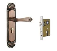 Homyl Serrure de Porte Vintage de Style Européen, Ensemble de Poignée de Porte Décorative et Robuste En Métal pour Chambre à Coucher, Style C