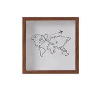 Homyl Shadow Box Cadre Billet Rangement Souvenir Coffret Bois Avion Fente pour Conserver Tickets Concerts Théâtre Convient Organisation Cadeaux Famille Bure, Marron 20x20cm