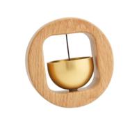 Homyl Sonnette de Commerçant, Carillon En Bois, Ornement En Laiton à L'élégance Ludique, Idéale pour Décorer L'entrée D'un Magasin Ou D'un B, Pièce de Monnaie