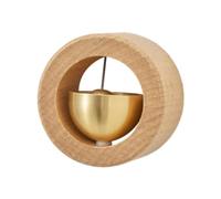 Homyl Sonnette de Commerçant, Carillon En Bois, Ornement En Laiton à L'élégance Ludique, Idéale pour Décorer L'entrée D'un Magasin Ou D'un B, Rond
