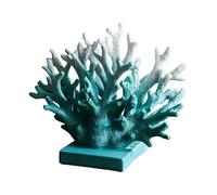 Homyl Statue Corail Artificiel Résine Sculpture Ornement Décoratif Création Artisanale Peinte Main pour Salon Bureau Maison Convient pour Décoration de Salo, Bleu