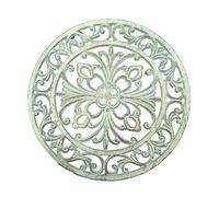 Homyl Support à Plantes à roulettes Robuste pour Balcon, Accessoire Multifonctionnel, Plateau Rond Mobile en Métal pour Plantes, Vert