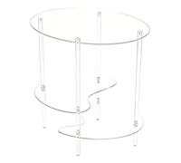 Homyl Table Basse Acrylique Table D'Appoint Tablette Canapé Table de Nuit Trois Niveaux Fonctionnelle Moderne Convient pour Salon Balcon Terrasse Bure, Clair