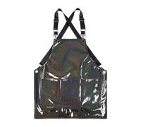 Homyl Tablier de Chef, Tablier de Cuisine, Tablier à Bavette, Tablier de Grillade En PU Imperméable à L'huile, Sangle Réglable, Larges Sangles Confortab, Noir