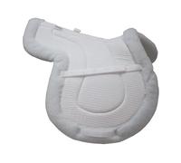 Homyl Tapis de Selle Cheval Coussin Siège Épaissi Absorption Choc Sherpa Antidérapant Lavable Adapté à La Compétition Randonnée Usages Multiples, Blanc