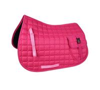 Homyl Tapis de Selle pour Chevaux avec Poche, Tapis D'équitation en Matériau Respirant, Absorbant Les Chocs avec Siège Antidérapant, Pratique pour Les S, Rose