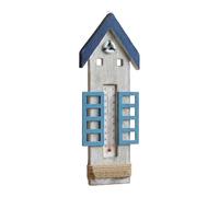 Homyl Thermomètre Mural Décoration en Bois Suspendue Nautique Température Murale Fonctionnelle Sculpture Accroche Mur Adaptée pour Salon Chambre D'Enf, Maison 30x10cm