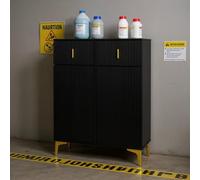 HOMYLIN Armoire de rangement de sécurité avec tiroirs et étagères - Armoire d'alimentation chimique pour environnements contrôlés, noir
