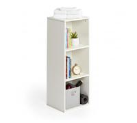 HOMYLIN Étagère ouverte à 3 niveaux, étagère d'angle empilable, organisateur de rangement peu encombrant, étagère murale d'angle, petite bibliothèque en bois, 29 x 24 x 79 cm, blanc