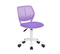 HOMYLIN Lot de 1 Chaise de Bureau, Petite Chaise de Bureau sans accoudoirs avec Coussin d'assise en Tissu et Dossier en Plastique, Chaise d'ordinateur pivotante de Couleur Macaron pour étudiants,