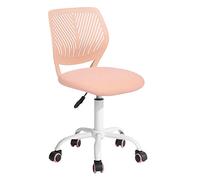 HOMYLIN Lot de 1 Chaise de Bureau, Petite Chaise de Bureau sans accoudoirs avec Coussin d'assise en Tissu et Dossier en Plastique, Chaise d'ordinateur pivotante de Couleur Macaron pour étudiants,