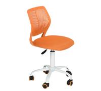 HOMYLIN Lot de 1 Chaise de Bureau, Petite Chaise de Bureau sans accoudoirs avec Coussin d'assise en Tissu et Dossier en Plastique, Chaise d'ordinateur pivotante de Couleur Macaron, pour étudiants,