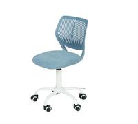 HOMYLIN Lot de 1 Chaise de Bureau, Petite Chaise de Bureau sans accoudoirs avec Coussin d'assise en Tissu et Dossier en Plastique, Chaise d'ordinateur pivotante de Couleur Macaron pour étudiants,