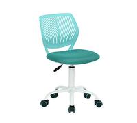 HOMYLIN Lot de 1 Chaise de Bureau, Petite Chaise de Bureau sans accoudoirs avec Coussin d'assise en Tissu et Dossier en Plastique, Chaise d'ordinateur pivotante de Couleur Macaron, pour étudiants,