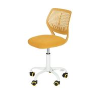 HOMYLIN Lot de 1 Chaise de Bureau, Petite Chaise de Bureau sans accoudoirs avec Coussin d'assise en Tissu et Dossier en Plastique, Chaise d'ordinateur pivotante de Couleur Macaron pour étudiants,