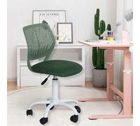 HOMYLIN Lot de 1 Chaise de Bureau pivotante sans accoudoirs pour Enfants avec Assise en Tissu et Dossier en Plastique, siège coloré réglable en Hauteur pour Enfants, étude, Jeux d'enfants, Vert foncé