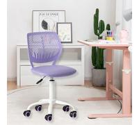 HOMYLIN Lot de 1 Chaise de Bureau pivotante sans accoudoirs pour Enfants avec Assise en Tissu et Dossier en Plastique, siège coloré réglable en Hauteur pour Enfants, étude, Jeux d'enfants, Violet