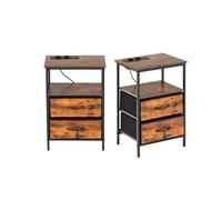 HOMYLIN Lot de 2 Supports de téléphone, Table d'appoint avec Fonction de Charge et tiroir de Rangement, Organisation de la Maison, Ajustement Compact pour Les Petits espaces, idéal pour Le Salon, Le