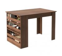 HOMYLIN Table à Manger avec 3 étagères de Rangement - Table de Cuisine en Bois - pour Cuisine, Salle à Manger - 110 x 70 x 75 cm - Marron