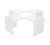 HOMYLIN Table basse multi-formes avec panneaux modulables pliables, table de salon blanche brillante, design transformable avec 6 configurations, blanc