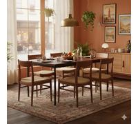 HOMYLIN Table de salle à manger commerciale de 120 cm avec plateau en bois de noyer stratifié et pieds en métal noir, table de restaurant durable, marron