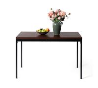 HOMYLIN Table de Salle à Manger rectangulaire en Bois pour Salle de conférence, Cuisine, Restaurant, Appartement, 120 cm, Marron