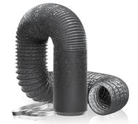Hon&Guan Conduit d'air Flexible Tuyau de Ventilation 125 mm x 5 m en Feuille d'aluminium et PVC pour Chauffage et Climatisation, Seche Linge, Ventilateur Extracteur Air (Ø125mm, 5 Mètres, Gris)