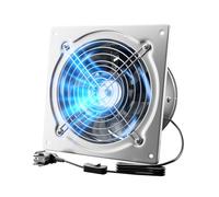 Hon&Guan Extracteur d’air 250 mm, 1680 m³/h, Industriel Extracteur de Fumée avec Clapet Anti-retour, Ventilateur Mural d’Évacuation Hygroréglableet avec Prise EU pour Garage Atelier Entrepôt (Argent)