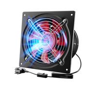 Hon&Guan Extracteur d’air 250 mm, 1680 m³/h, Industriel Extracteur de Fumée avec Clapet Anti-retour, Ventilateur Mural d’Évacuation d’Air Hygroréglableet avec Prise EU pour Garage Atelier Entrepôt