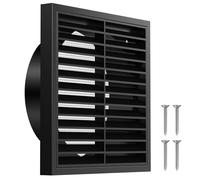 Hon&Guan Grille d'aération rectangulaire Ø 150 mm avec protection contre | Grille d'aspiration intégrée avec couverture de ventilation et bride en grille pour salle de bain, garage, cuisine