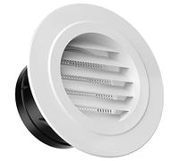 Hon&Guan Grilles d’aération 100mm, avec Moustiquaire, Grille Aeration Ronde, Bouche vmc 100mm, Grille de Ventilation Pour SDB, WC, Cuisine, Garage, Montage sur Plafond ou Mur