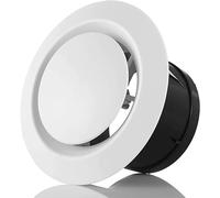 Hon&Guan Grilles d’aération 100mm, d’ouverture d’air réglables, Grille Aeration Ronde, Bouche vmc 100mm, Grille de Ventilation Pour SDB, WC, Cuisine, Garage, Montage sur Plafond ou Mur