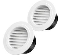 Hon&Guan Grilles d’aération 100mm Lot de 2, avec Moustiquaire, Grille Aeration Ronde, Bouche vmc 100mm, Grille de Ventilation Pour SDB, WC, Cuisine, Garage, Montage sur Plafond ou Mur