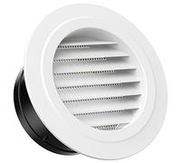 Hon&Guan Grilles d’aération 125mm, avec Moustiquaire, Grille Aeration Ronde, Bouche vmc 125mm, Grille de Ventilation Pour SDB, WC, Cuisine, Garage, Montage sur Plafond ou Mur