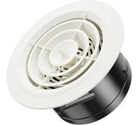 Hon&Guan Grilles d’aération 125mm, d’ouverture d’air réglables, avec Moustiquaire, Grille Aeration Ronde, Bouche vmc 125mm, Grille de Ventilation Pour SDB, WC, Cuisine, Garage