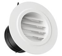 Hon&Guan Grilles d’aération 75mm, avec Moustiquaire, Grille Aeration Ronde, Bouche vmc 75mm, Grille de Ventilation Pour SDB, WC, Cuisine, Garage, Montage sur Plafond ou Mur
