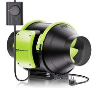 Hon&Guan Ventilateur d'Extraction 100 mm avec Régulateur de Vitesse, Ventilateur de Conduit Extracteur d'air Silencieux Avec prise EU pour Impression 3D, Gravure Laser