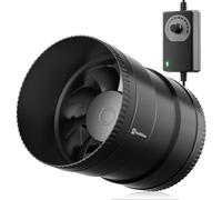 Hon&Guan Ventilateur Extracteur en Ligne 150mm 19W 587 m³/h Ventilation Extracteur d'air avec Variateur Ventilation pour Cave, Garages, Culture Hydroponique