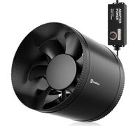 Hon&Guan Ventilateur Extracteur en Ligne 200mm 44W 1060 m³/h Ventilation Extracteur d'air avec Variateur Ventilation pour Cave, Garages, Culture Hydroponique