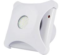 Hon&Guan Ventilateur mural de salle de bain avec LED - 100 mm - 95 m³/h - IP44 - Pour salle de bain, cuisine, WC, salon, chambre à coucher, plafond - Blanc