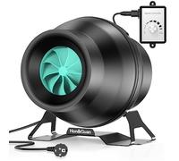 Hon&Guan Ventilateur tubulaire réglable 100mm silencieux avec régulateur de Vitesse, Extracteur d'air Forte Pression du Vent 945Pa IP44 étanche Ventilateur de Conduit (équilibré ISO1940 Classe)
